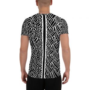 All-Over Print Men's Athletic T-shirt Waves Upclose